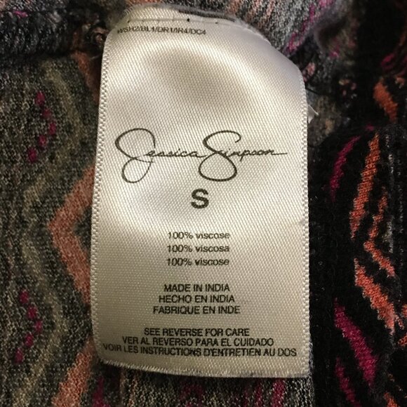 Tribal Print Ruched Smocked Collar Viscose Top - Picture 11 of 16